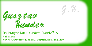 gusztav wunder business card